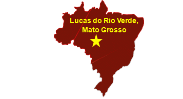 Map of Brazil with Lucas do Rio Verde's location starred