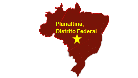 Map of Brazil with Planaltina's location starred